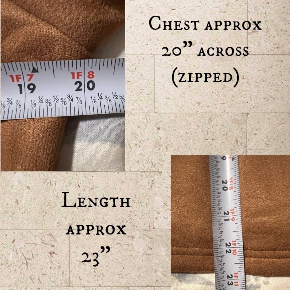 Moto-Style Soft Vegan Suede Lightweight Long Sleeve Jacket-Tan/LG/NWT - Picture 13 of 15